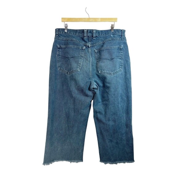 Vintage Anchor Blue Wide Leg Baggy Dark Wash Jeans Cropped Sz 39”x24.5” Men Y2K - Picture 2 of 14